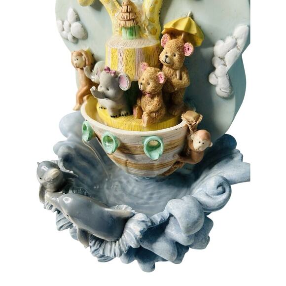 Vintage Noah's Ark Heritage Mint Music Box Water Fountain Working Baby Shower - Picture 3 of 16